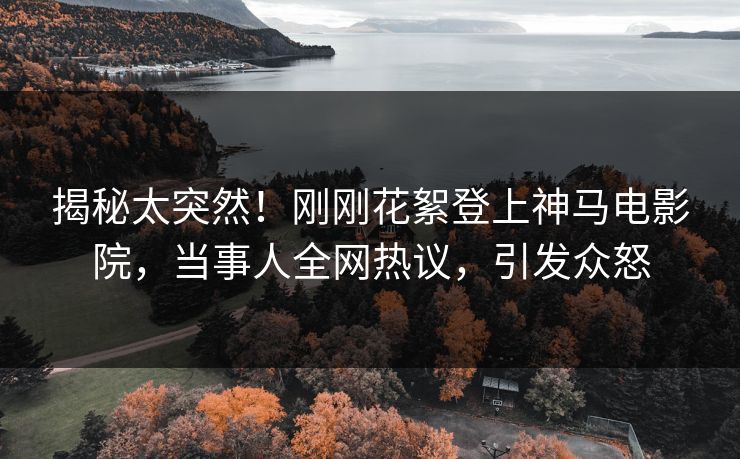 揭秘太突然！刚刚花絮登上神马电影院，当事人全网热议，引发众怒
