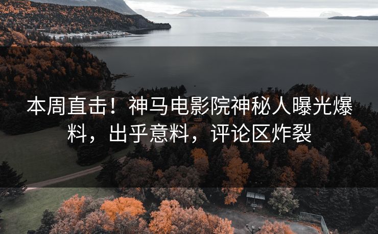 本周直击！神马电影院神秘人曝光爆料，出乎意料，评论区炸裂